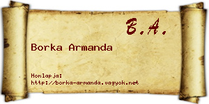 Borka Armanda névjegykártya