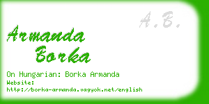 armanda borka business card